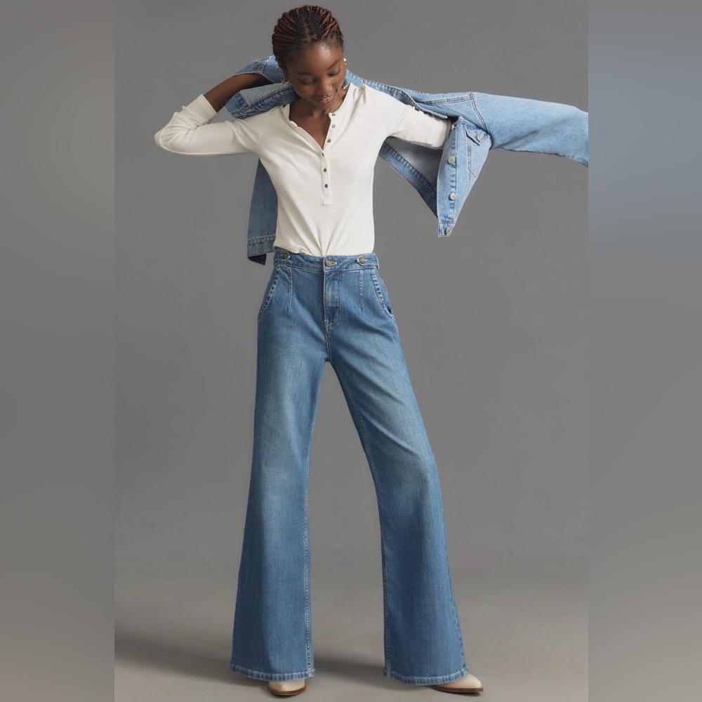 Pilcro Tower Flare Mid-Rise Jeans